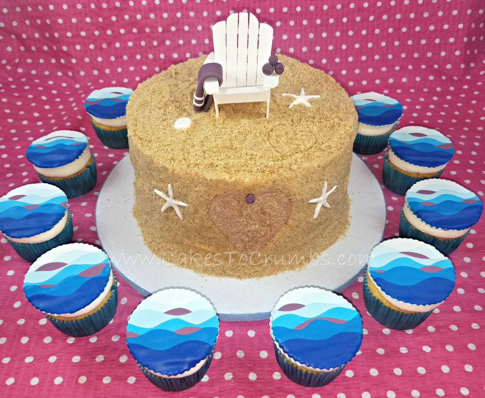beach-engagement-cake