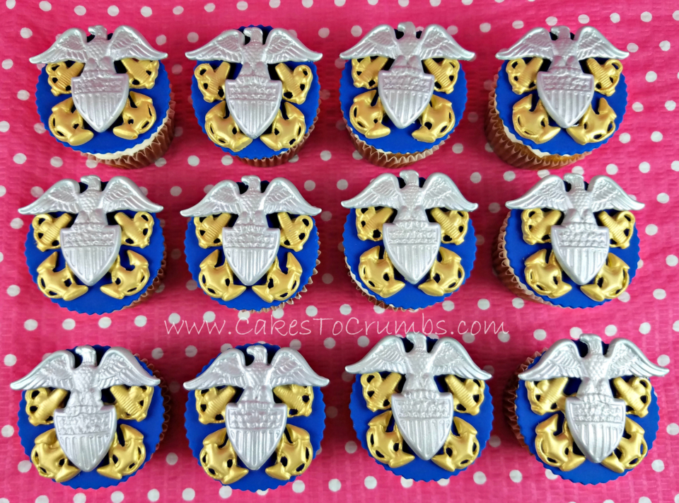 Navy Cover Cupcakes